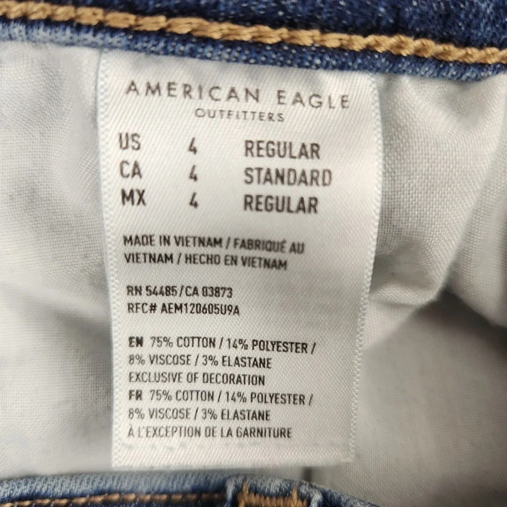 American‎ Eagle Jeans Women's Size 4 Reg Hi-Rise Jegging Dark Wash Stretch Denim